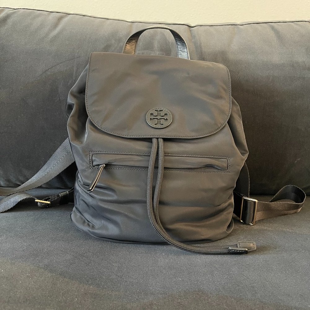 Tory Burch Flap Nylon Backpack